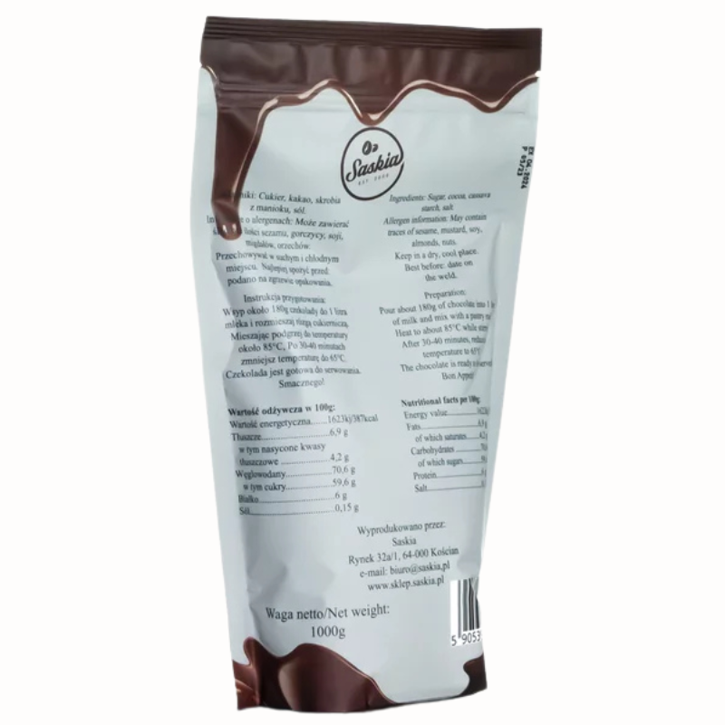 op. 1 kg Gorąca czekolada w proszku - do kawiarni i restauracji - Saskia - Cukieteria.pl op. 1 kg Gorąca czekolada w proszku - do kawiarni i restauracji - Saskia - Cukieteria.pl