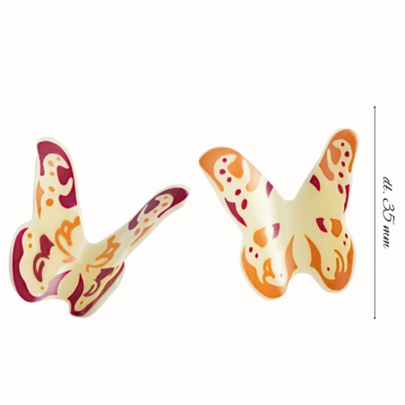 op. 108 szt. Motyle - 33408 Barbara Decor - trójwymiarowa dekoracja z białej czekolady - dł. 35 mm