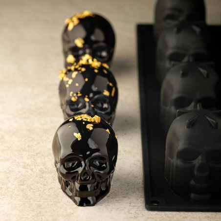 PX43110 Skull Pavoni - forma silikonowa do monoporcji - czaszka - śr. 60 mm / poj. 120 ml x 16 porcji