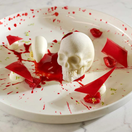 PX43110 Skull Pavoni - forma silikonowa do monoporcji - czaszka - śr. 60 mm / poj. 120 ml x 16 porcji