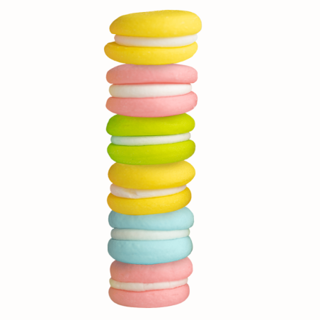 op. 6 szt. Kolorowe makaroniki - śr. 30 mm - zestaw dekoracji cukrowych do tortu - Cukieteria.pl