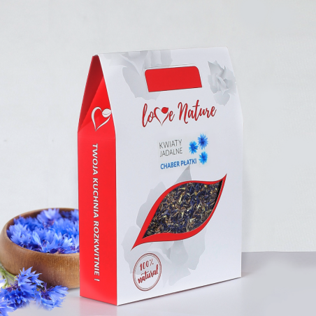 op. 50 g Chaber niebieski - suszone kwiaty jadalne - Love Nature - płatki kwiatów do dekoracji cukierniczych - Cukieteria.pl