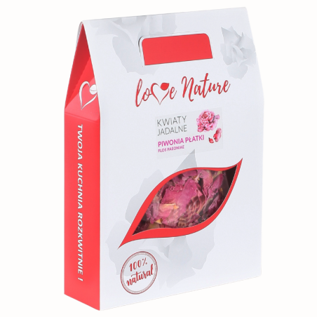 op. 50 g Piwonia płatki - suszone kwiaty jadalne - Love Nature - płatki kwiatów do dekoracji cukierniczych - Cukieteria.pl