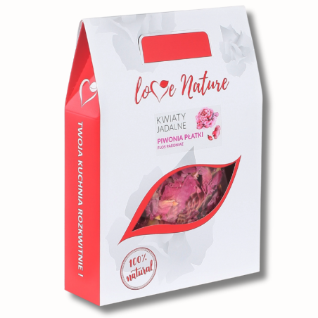 op. 50 g Piwonia płatki - suszone kwiaty jadalne - Love Nature - płatki kwiatów do dekoracji cukierniczych - Cukieteria.pl