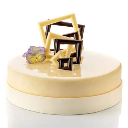 op. 60 szt. Kwadraty - 33708 Barbara Decor - kreatywny zestaw dekoracji z białej czekolady - dł. 23-64 mm