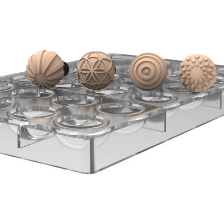 Semisfera & Choco Stamp - Silikomart - zestaw do dekorowania pralin - Cukieteria.pl