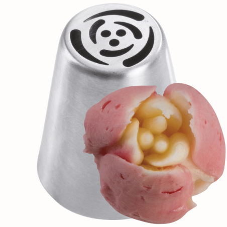 1 szt. Tylka Rosyjska do kwiatów - BX0011 Martellato - stalowa końcówka do dekorowania kremem - śr. 37 mm x wys. 42 mm