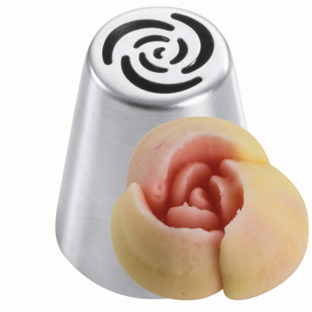 1 szt. Tylka Rosyjska do kwiatów - BX0055 Martellato - stalowa końcówka do dekorowania kremem - śr. 37 mm x wys. 42 mm