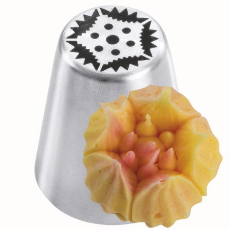 1 szt. Tylka Rosyjska do kwiatów - BX0057 Martellato - stalowa końcówka do dekorowania kremem - śr. 37 mm x wys. 42 mm