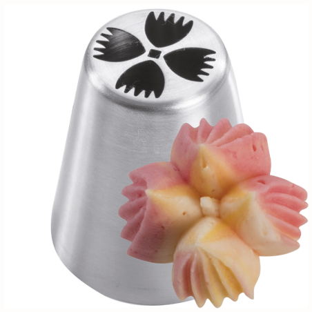 1 szt. Tylka Rosyjska do kwiatów - BX0059 Martellato - stalowa końcówka do dekorowania kremem - śr. 37 mm x wys. 42 mm