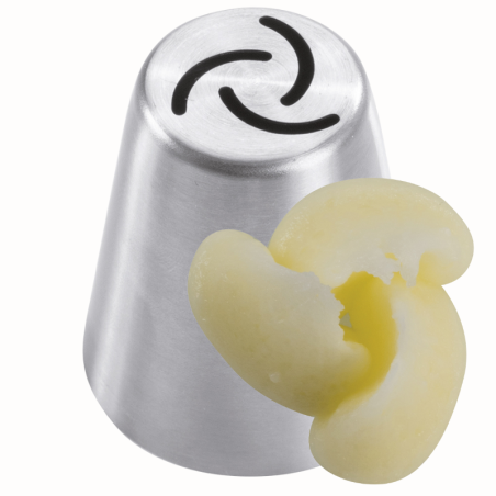 1 szt. Tylka Rosyjska do kwiatów - BX0061 Martellato - stalowa końcówka do dekorowania kremem - śr. 37 mm x wys. 42 mm