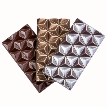 MA2009 Pyramid - Martellato - forma z poliwęglanu do dekoracyjnych tabliczek czekolady - wym. 138 x 72 x 11 mm