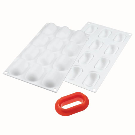 Pillow 30 Silikomart - zestaw do monoporcji - mini poduszka - forma silikonowa z wykrojnikiem - Cukieteria.pl