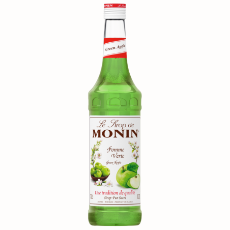 op. 0.7 l Green Apple Le Sirop de MONIN - soczysty syrop jabłkowy do drinków i napojów - szklana butelka - Cukieteria.pl