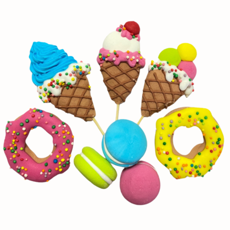 op. 8 szt. Kolorowe Lody i słodycze - zestaw dekoracji cukrowych do tortu - Ditarte - Cukieteria.pl