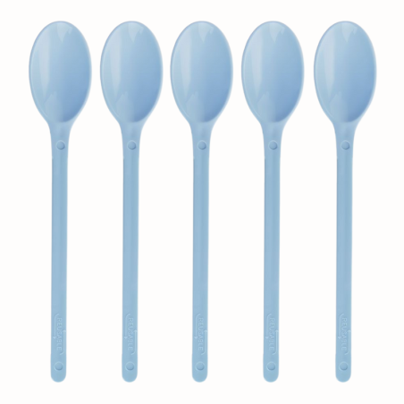 op. 180 szt. Niebieskie łyżeczki do deserów dł. 17.5 cm - Poloplast - jednorazowe łyżeczki z tworzywa do recyklingu