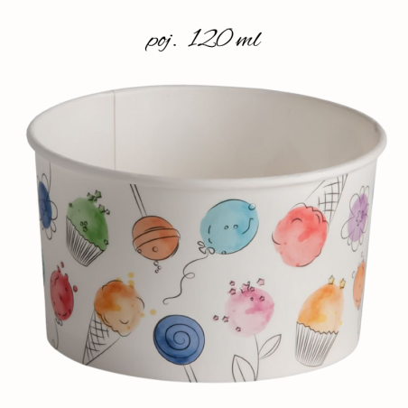 op. 57 szt. Kubki do lodów - poj. 120 ml - balony - Cukieteria.pl