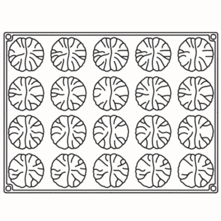 PX4357 Marron Pavoni - forma silikonowa do monoporcji - kasztany jadalne - śr. 60 x wys. 35 mm / poj. 65 ml x 20 porcji