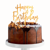Złoty Topper - Happy Birthday - akrylowa dekoracja na tort - wys. 14 x szer. 10 cm - PF-DAKH GoDan - Cukieteria.pl