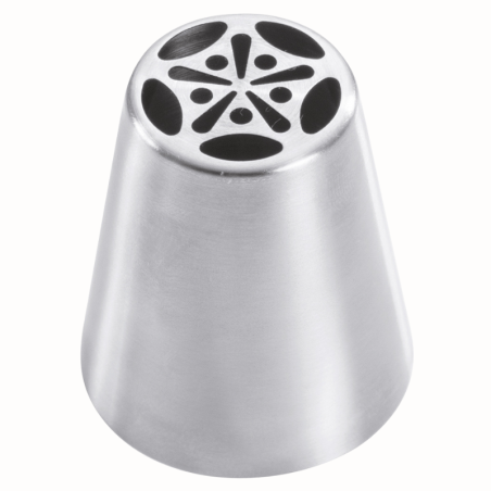 1 szt. Tylka Rosyjska do kwiatów - BX0023 Martellato - stalowa końcówka do dekorowania kremem - śr. 37 mm x wys. 42 mm