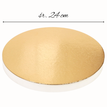 śr. 24 cm x wys. 2.2 cm - złoty podkład pod tort ze styroduru - styrocake - Cukieteria.pl