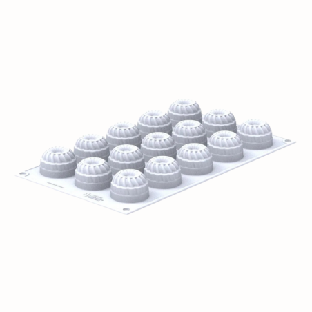 Pleincoeur round 27 Silikomart - forma silikonowa do monoporcji - śr. 40 x wys. 27 mm / poj. 27 ml x 15 porcji