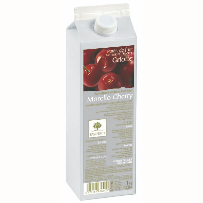 op. 1 kg Wiśnia - RAVIFRUIT - pasteryzowany przecier owocowy - 90% zawartość owoców