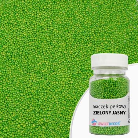 op. 50 g Maczek perłowy zielony jasny - Sweet Decor - śr. 1-2 mm - Cukieteria.pl