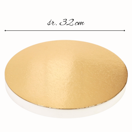 śr. 32 cm x wys. 2.2 cm - złoty podkład pod tort ze styroduru - styrocake - Cukieteria.pl