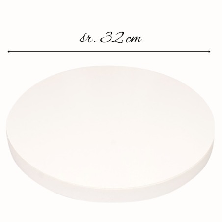 śr. 32 cm x wys. 2.2 cm - biały podkład pod tort ze styroduru - styrocake - Cukieteria.pl
