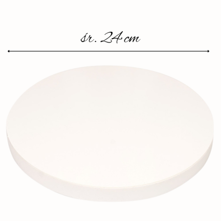 śr. 24 cm x wys. 2.2 cm - biały podkład pod tort ze styroduru - styrocake - Cukieteria.pl