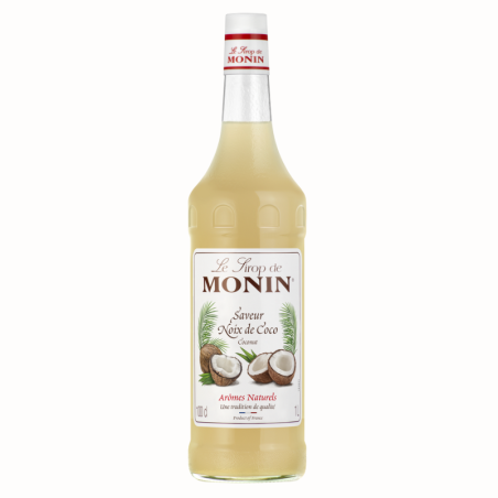 op. 1 l Coconut Le Sirop de MONIN - kokosowy syrop barmański - szklana butelka - Cukieteria.pl