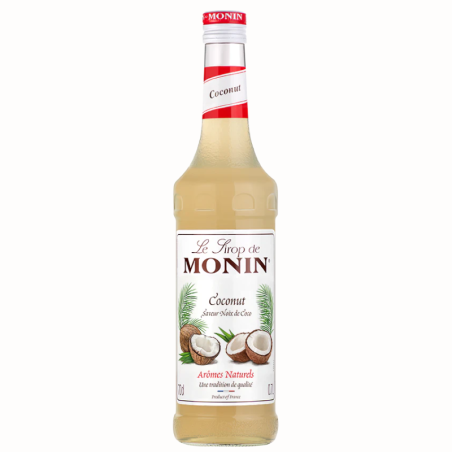 op. 0.7 l Coconut Le Sirop de MONIN - kokosowy syrop barmański - szklana butelka
