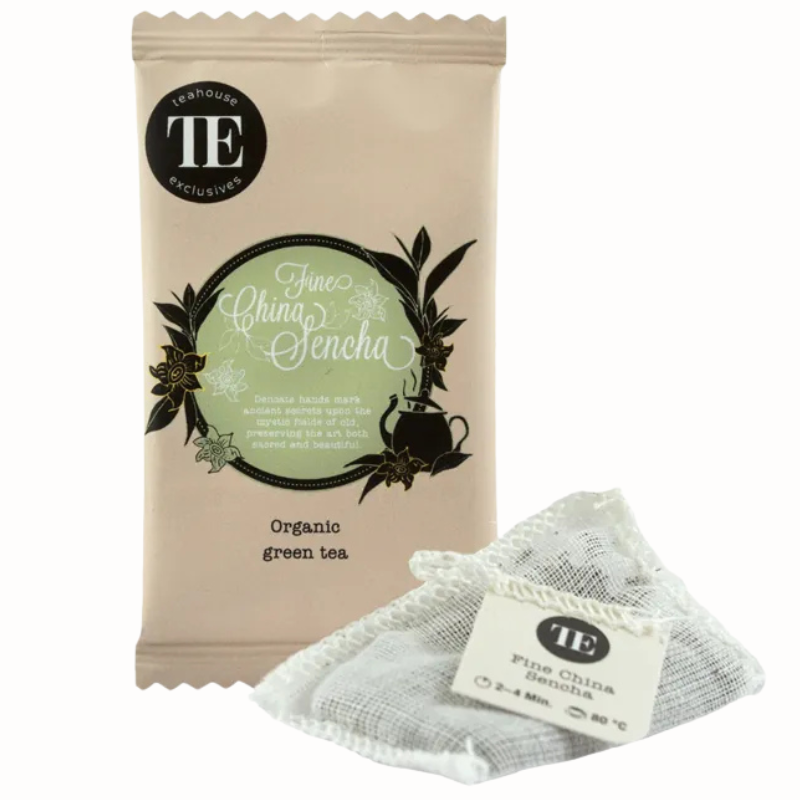 op. 16 szt. Fine China Sencha - organiczna zielona herbata - Teahouse Exclusives - torebki 2.0 g op. 16 szt. Fine China Sencha - organiczna zielona herbata - Teahouse Exclusives - torebki 2.0 g