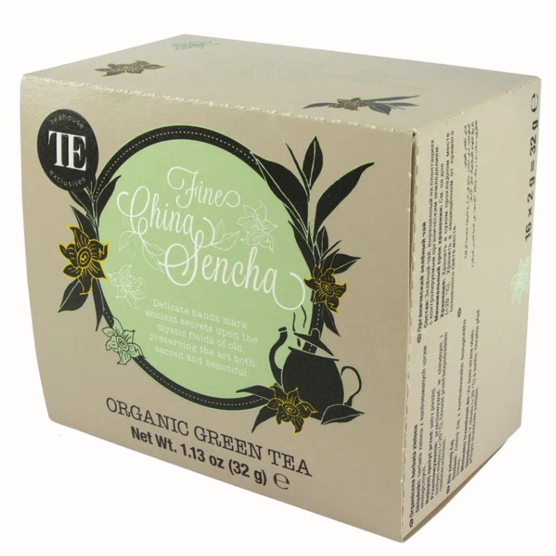op. 16 szt. Fine China Sencha - organiczna zielona herbata - Teahouse Exclusives - torebki 2.0 g op. 16 szt. Fine China Sencha - organiczna zielona herbata - Teahouse Exclusives - torebki 2.0 g