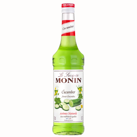 op. 0.7 l Cucumber Le Sirop de MONIN - orzeźwiający syrop ogórkowy do drinków i napojów - szklana butelka