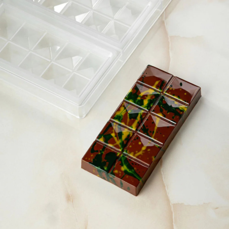 PC5078 Dubai Pavoni - forma z tritanu do nadziewanych tabliczek czekolady - 150 x 70 x 20 mm