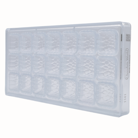 CW1141 Fantazyjny kwadrat - Chocolate World - forma z poliwęglanu do pralin