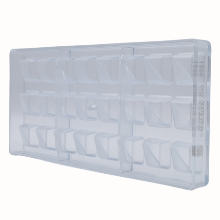 CW1559 Diagonaal - Chocolate World - forma z poliwęglanu do pralin