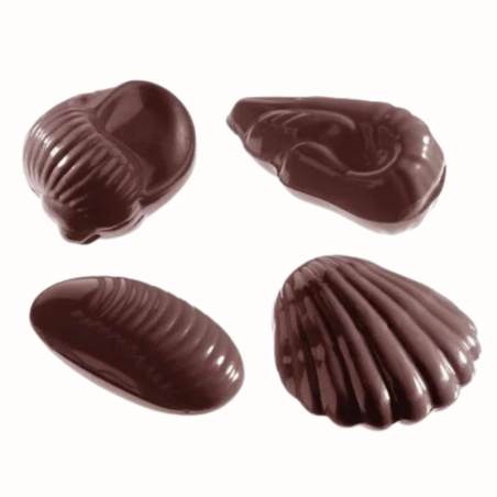 CW2332 Owoce morza - Chocolate World - forma z poliwęglanu do pralin w czterech wzorach - poj. 6 g