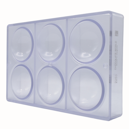 CW2253 Półkula - Chocolate World - forma z poliwęglanu do pralin - śr. 70 x wys. 35 mm