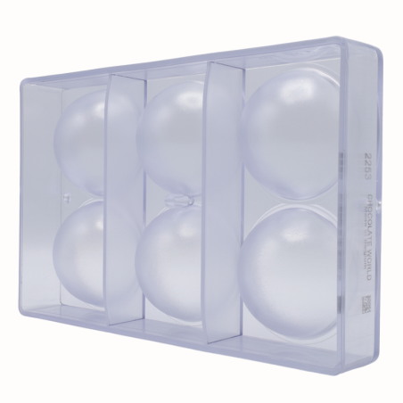 CW2253 Półkula - Chocolate World - forma z poliwęglanu do pralin - śr. 70 x wys. 35 mm