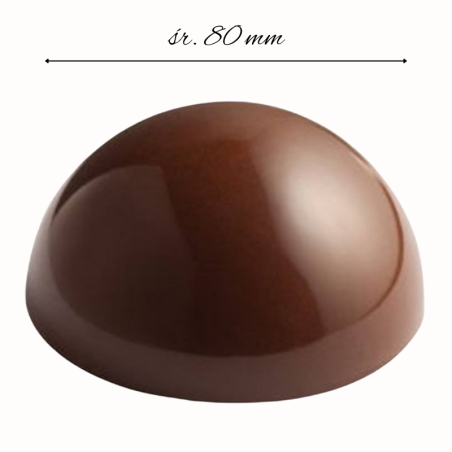 CW2254 Półkula - Chocolate World - forma z poliwęglanu do pralin - śr. 80 x wys. 40 mm