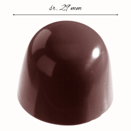 CW1433 Stożek - Chocolate World - forma z poliwęglanu do pralin - śr. 29 x wys. 25 mm / poj. 15 g x 24 praliny