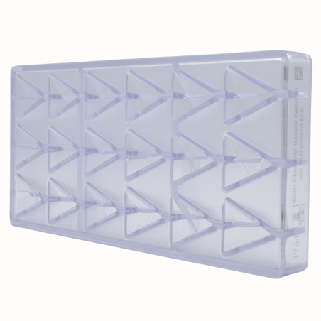 CW1754 Diamenty - Chocolate World - forma z poliwęglanu do pralin - dł. 38 x szer. 32 x wys. 22.5 mm / poj. 10 g x 18 pralin