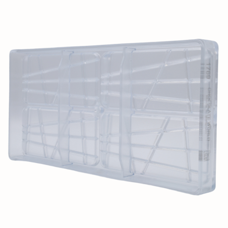 CW1769 Skośne linie - Chocolate World - forma z poliwęglanu do małych tabliczek czekolady - poj. 45 g