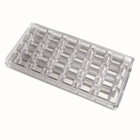 CW1000L02 Kwadrat - Chocolate World - magnetyczna forma z poliwęglanu do tworzenia pralin z nadrukiem