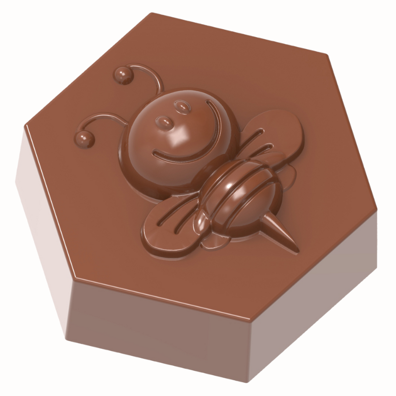 CW1858 Pszczoła - Chocolate World - forma z poliwęglanu do sześciokątnych pralin - poj. 9.5 g x 21 pralin