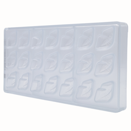 CW1893 Usta z napisem Love - Chocolate World - forma z poliwęglanu do pralin - dł. 43 mm / poj. 8.5 g x 21 pralin