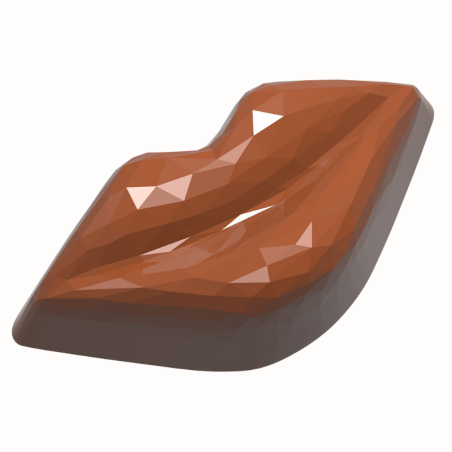 CW1937 Diamentowe usta - Chocolate World - forma z poliwęglanu do pralin - dł. 42 mm / poj. 8.5 g x 21 pralin